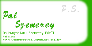 pal szemerey business card